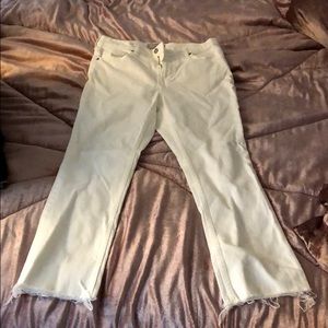 White Everlane Kick-Crop jeans